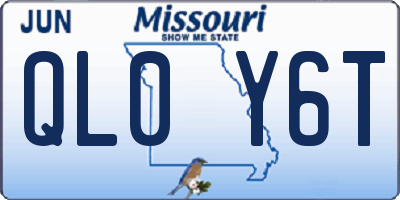 MO license plate QL0Y6T