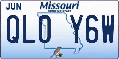 MO license plate QL0Y6W