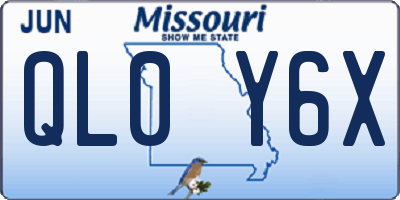 MO license plate QL0Y6X