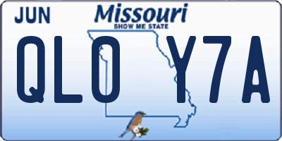 MO license plate QL0Y7A