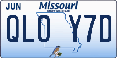 MO license plate QL0Y7D