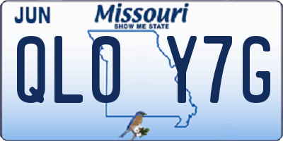 MO license plate QL0Y7G