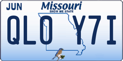 MO license plate QL0Y7I