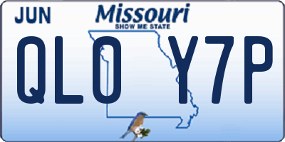 MO license plate QL0Y7P