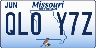 MO license plate QL0Y7Z