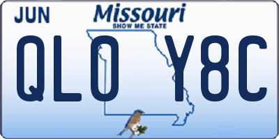 MO license plate QL0Y8C