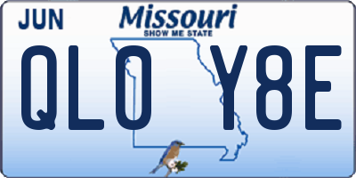 MO license plate QL0Y8E