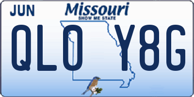 MO license plate QL0Y8G