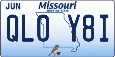 MO license plate QL0Y8I