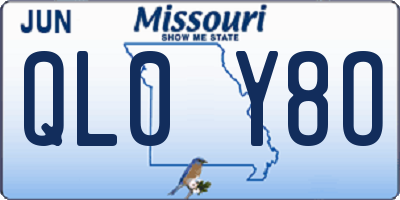 MO license plate QL0Y8O