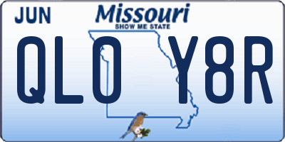 MO license plate QL0Y8R