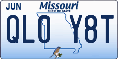 MO license plate QL0Y8T