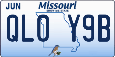 MO license plate QL0Y9B