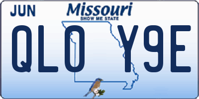 MO license plate QL0Y9E