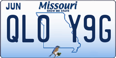 MO license plate QL0Y9G