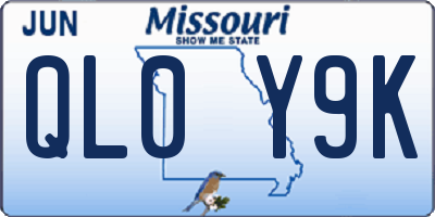 MO license plate QL0Y9K