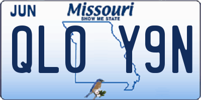 MO license plate QL0Y9N