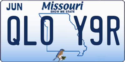 MO license plate QL0Y9R