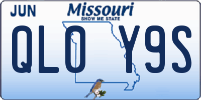 MO license plate QL0Y9S
