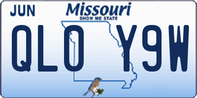 MO license plate QL0Y9W