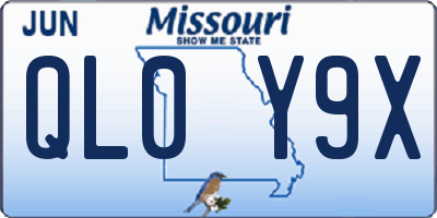 MO license plate QL0Y9X