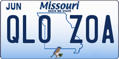 MO license plate QL0Z0A