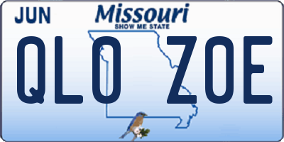 MO license plate QL0Z0E