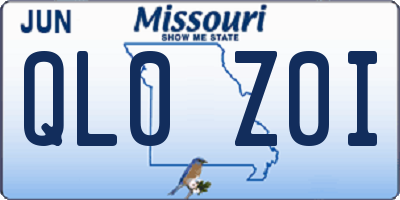 MO license plate QL0Z0I