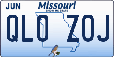 MO license plate QL0Z0J