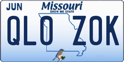 MO license plate QL0Z0K