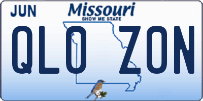 MO license plate QL0Z0N