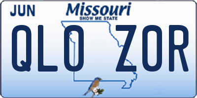 MO license plate QL0Z0R