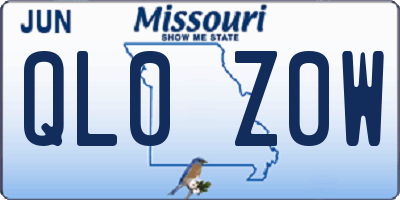MO license plate QL0Z0W