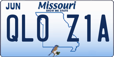 MO license plate QL0Z1A