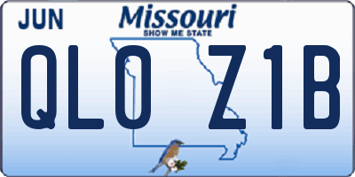 MO license plate QL0Z1B