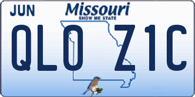 MO license plate QL0Z1C