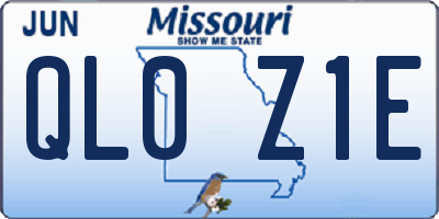 MO license plate QL0Z1E