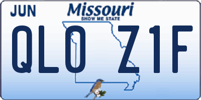 MO license plate QL0Z1F