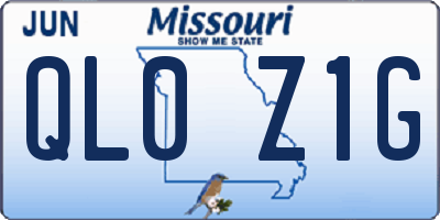 MO license plate QL0Z1G