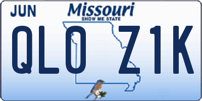 MO license plate QL0Z1K