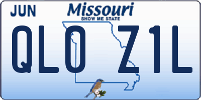 MO license plate QL0Z1L
