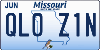 MO license plate QL0Z1N