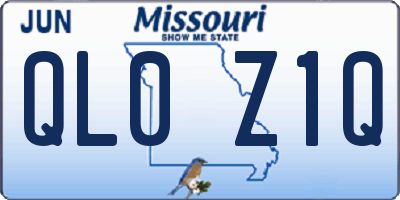 MO license plate QL0Z1Q