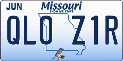 MO license plate QL0Z1R