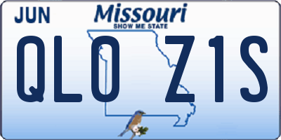 MO license plate QL0Z1S