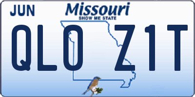 MO license plate QL0Z1T