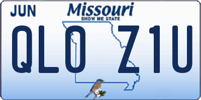 MO license plate QL0Z1U