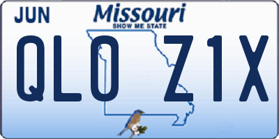 MO license plate QL0Z1X