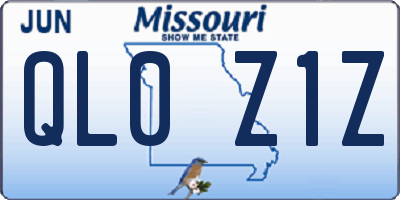 MO license plate QL0Z1Z