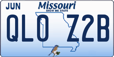 MO license plate QL0Z2B